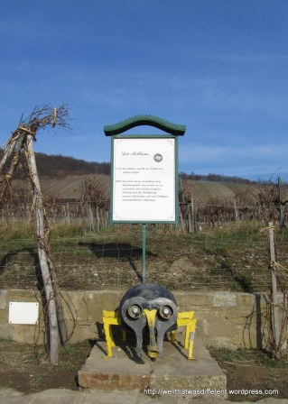 A memorial to the wine louse, which almost wiped out production at the turn of the last century. That was a close one.
