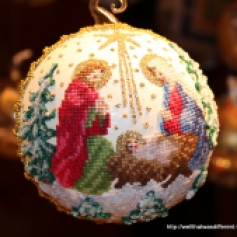 Incredible handmade petit point ornaments.