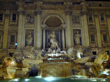 Trevi Fountain by night (giant mob of tourists not shown)