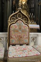 Fancy embroidered chair for the priest